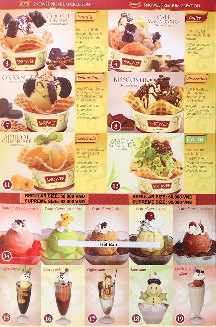 Kem Snowee Áp Dụng Toàn Menu 118 Cống Quỳnh